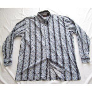 Men's Cigar Couture Button Stripes Cotton Long Sleeve Shirt Sz 3XL (MT609)